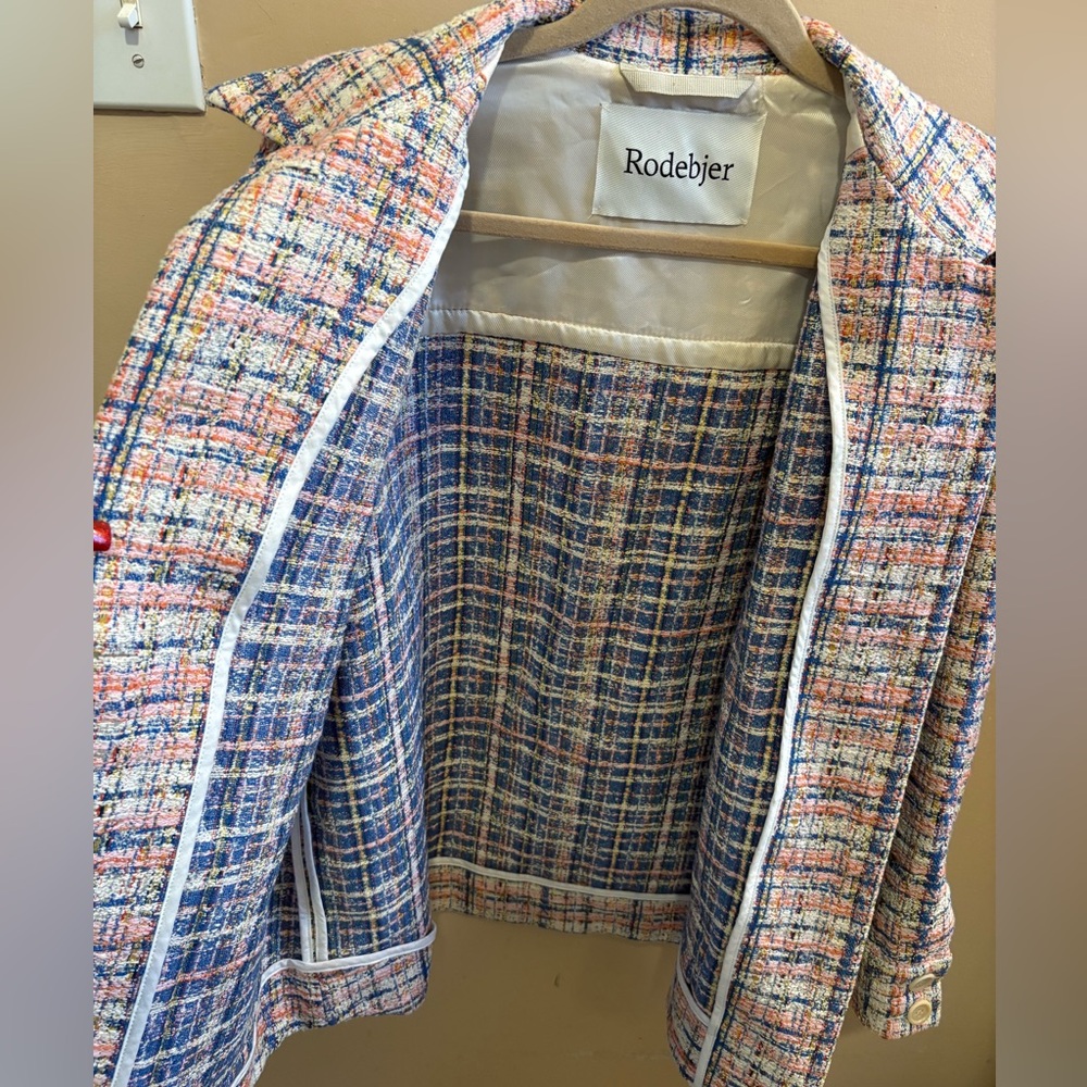 NWOT Rodebjer Angelica Country Weave Jacket Multi Color Women’s Large - Picture 12 of 16